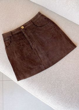 1569 SAIA DE COURO COM ZIPER