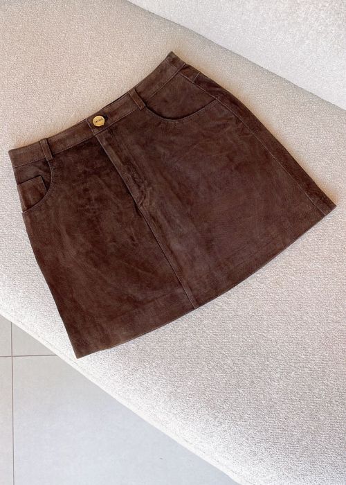 1569 SAIA DE COURO COM ZIPER